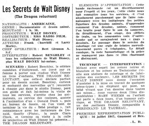 WALT DISNEY ANIMATION : BOX OFFICE 1946 - 1948