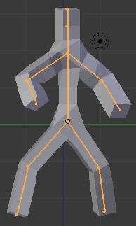 L'armature du personnage en mode d'affichage Stick