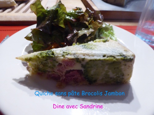 Une Quiche sans pâte Brocolis Jambon