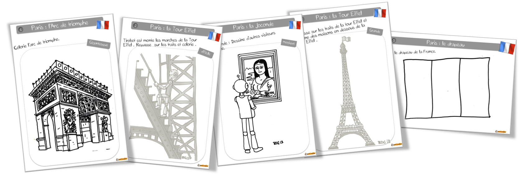 Coloriage de Paris la Bout de gomme Bout de gomme Les autres coloriages de chaque série seront offerts l issue d une carte "Champion de copie " réussie