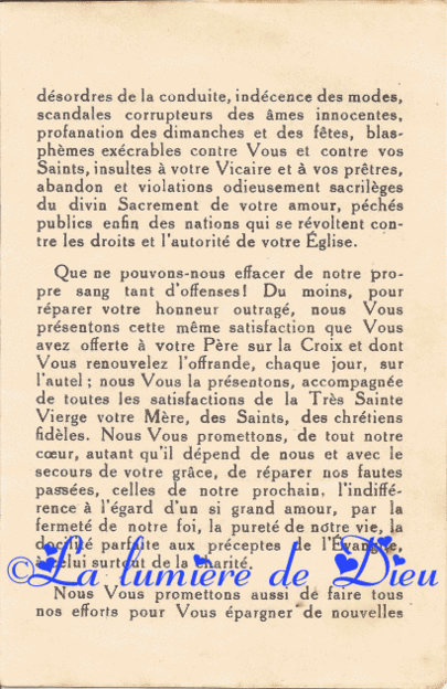 Acte de réparation au Sacré-Cœur