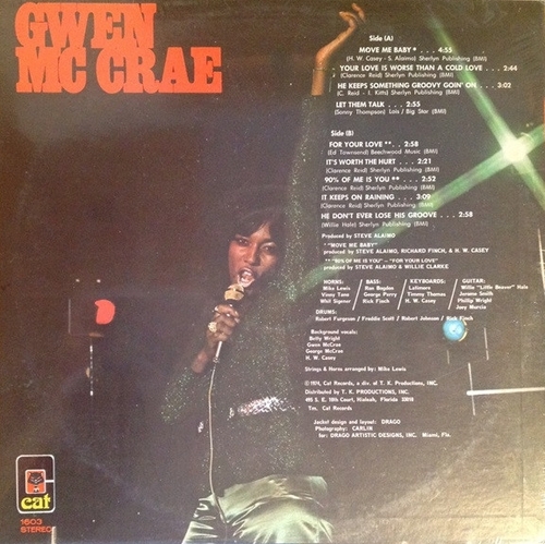 Gwen McCrae : Album " Gwen McCrae " Cat Records CAT 1603 [ US ]