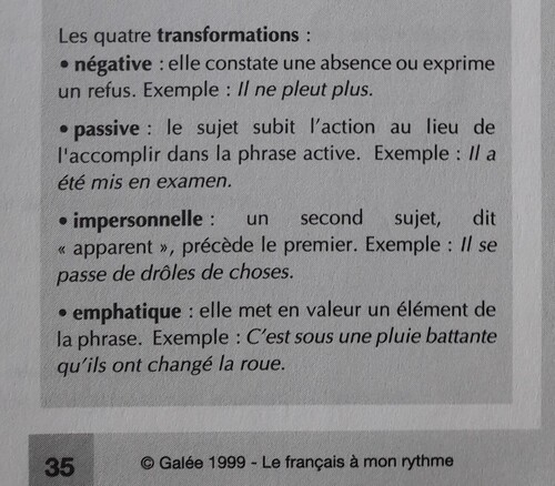 C / Les différents types de phrases