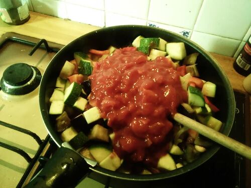 Pizza ratatouille et Fontina