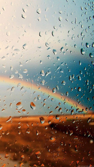 rainbow the window over rainy