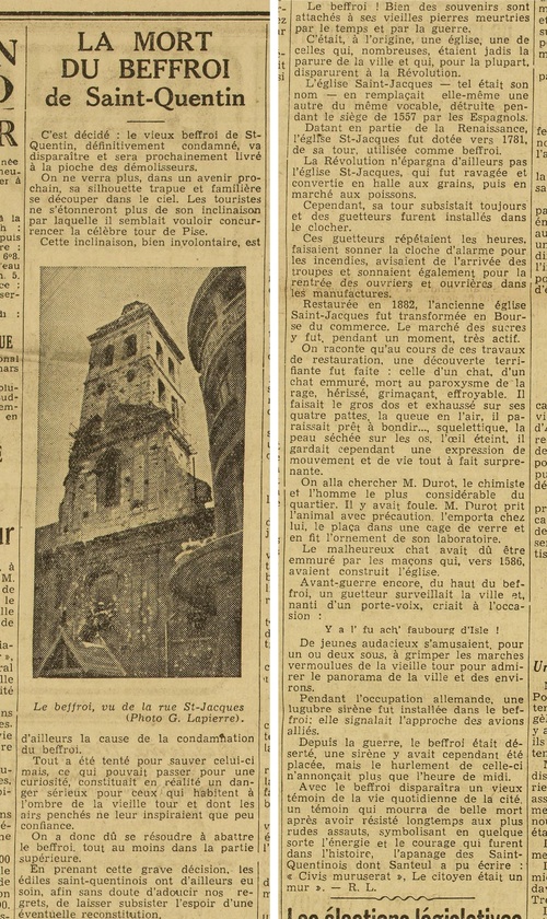 Beffroi de Saint-Quentin (Le Grand écho du Nord de la France 5 mars 1936)(gallica)
