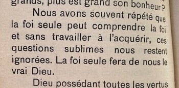 La foi seule peut comprendre la foi (Développement, p.302)