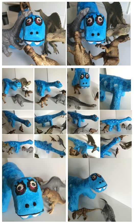 Dinosaure en papier mâché