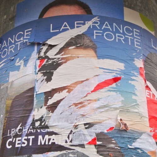 affiche lacérée élection présidentielle Sarkozy 8