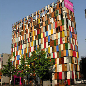 Choi Jeong-Hwa -a 10-storey building 'Doors' has 1000 recycled doors. Seoul, 2009