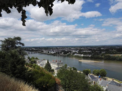 Vue sur Saumur : les derniers décamètres de la randonnée.