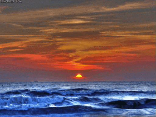 gif ocean vagues animées coucher de soleil gif