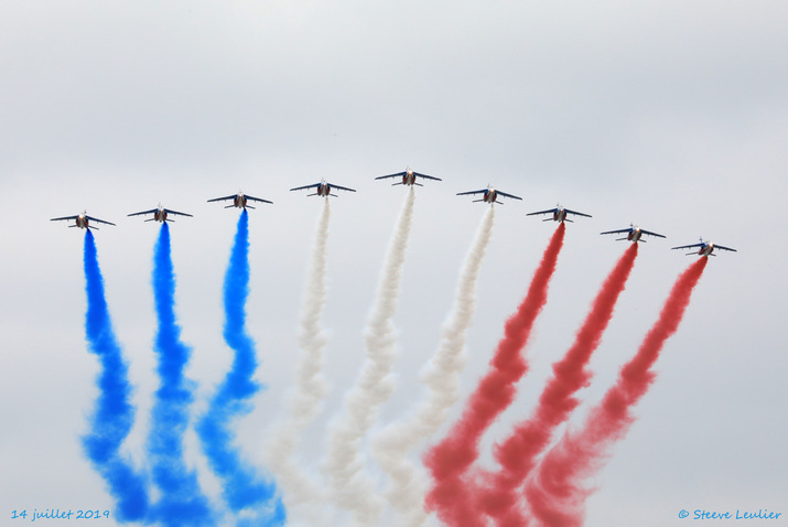 La Patrouille de France au défilé du 14 juillet 2019 à Paris