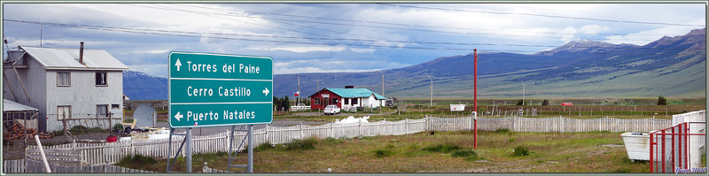 Cerro Castillo, poste frontière Chili / Argentine