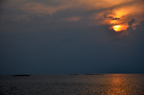 Coucher de soleil ... tombée de la nuit au Lac Kivu