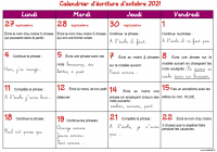 Calendrier Ce1 2023 Calendriers D'écriture 2021 2022 - Ce1 - Zaubette