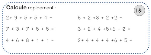 Travail sur les compléments à 10 