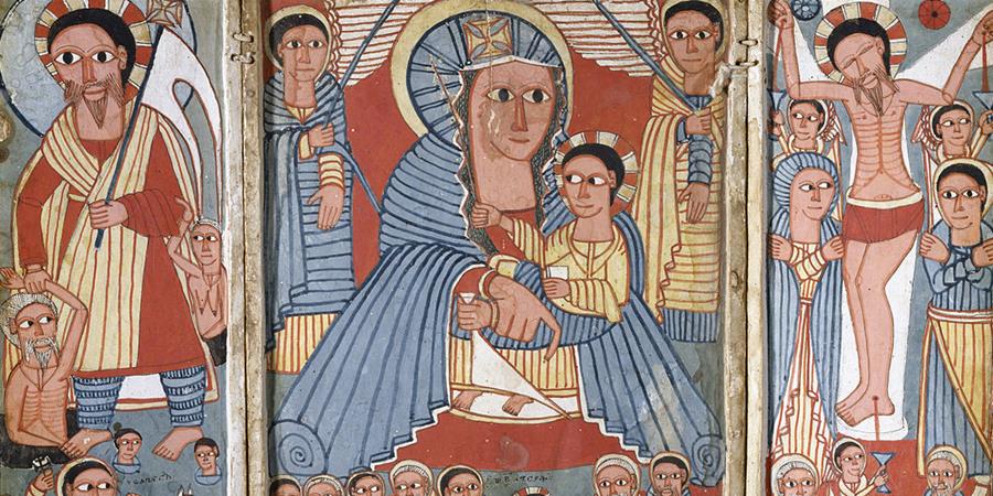 Crédit d'image: La Vierge et l'enfant avec des archanges, des scènes de la vie du Christ et des saints (détail), début du 17e siècle (Early Gondarine), Tigray Kifle Håger, Ethiopie, The Walters Art Museum, Baltimore, Maryland.