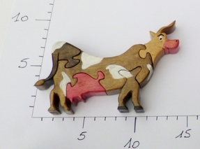 Puzzle Taureau - Vache bois wood cow toy jouet enfant child