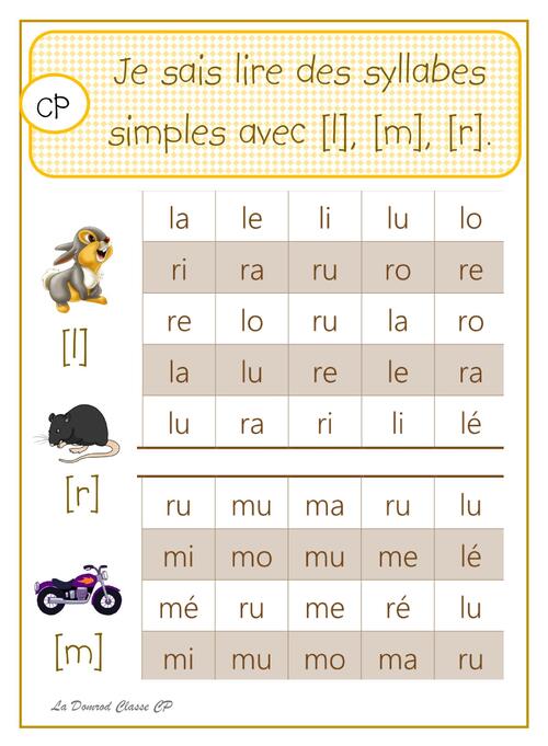 Lire des syllabes simples