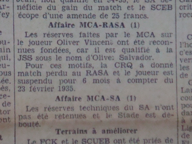 le mca obtient le gain du match contre le rasa