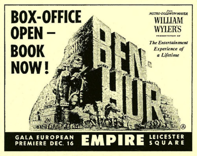 BEN HUR - CHARLTON HESTON BOX OFFICE 1960