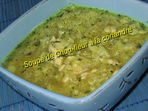 Soupe de Chou-fleur à la coriandre