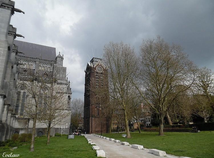 NOTRE DAME DE LA TREILLE - LILLE (3) - Le Jardin et le parvis - Place Gilleson