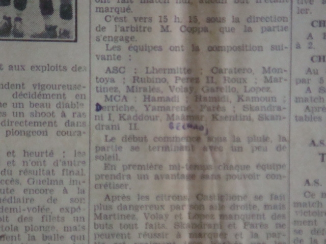 AS Castiglione-Bouharoun contre le MCA 1933/1934