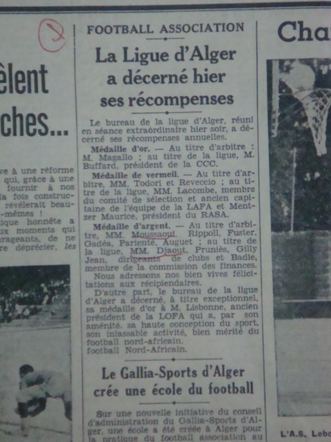 moussaoui l\'arbitre du mouloudia et dajout le dirigeant distingués et récompensés