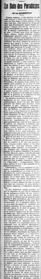 De la superstition (La Petite République, 19 novembre 1913)