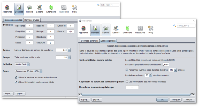 Personnaliser ma généalogie : apparence et données (5)