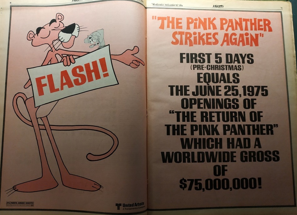 THE PINK PANTHER STRIKES AGAIN BOX OFFICE USA 1976