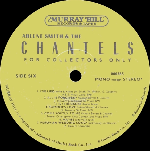 Arlene Smith & The Chantels : Album " Arlene Smith & The Chantels Box Set " Murray Hill Records 000385 [ US ]