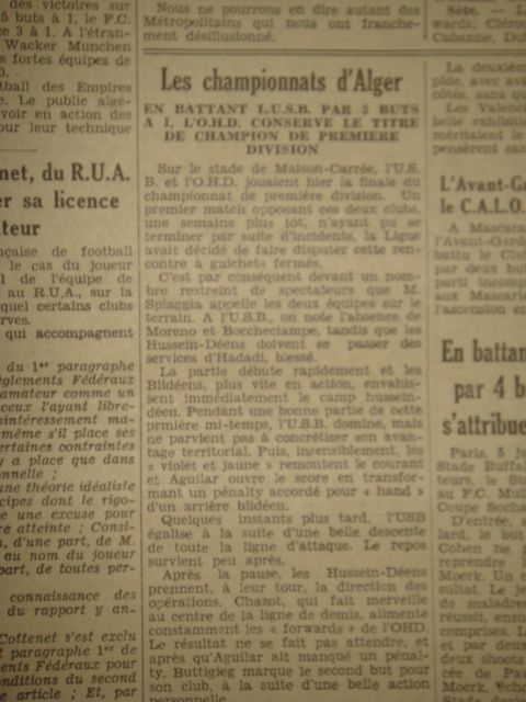 .6.1932 OHD bat USB et conserve titre 1ère division