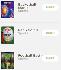 Capture de 3 jeux de sport