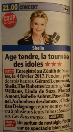 Actualité Sheila 2017 / MAJ du 07 février