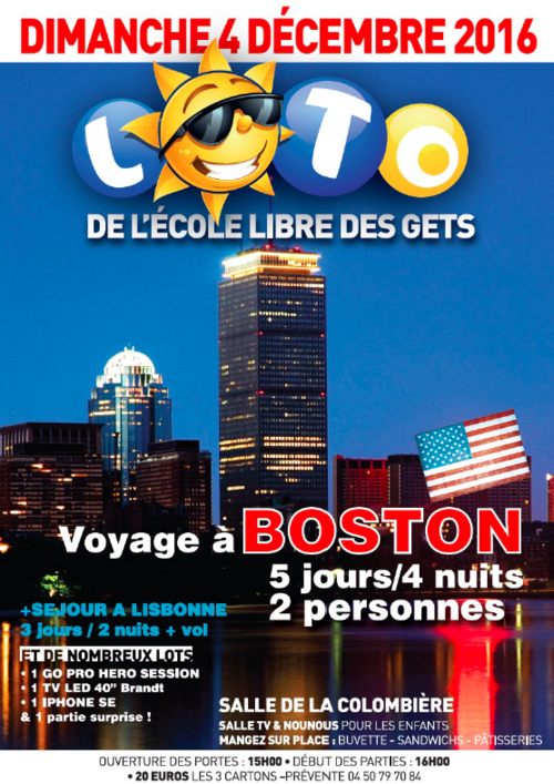Le loto 2016: un voyage à BOSTON