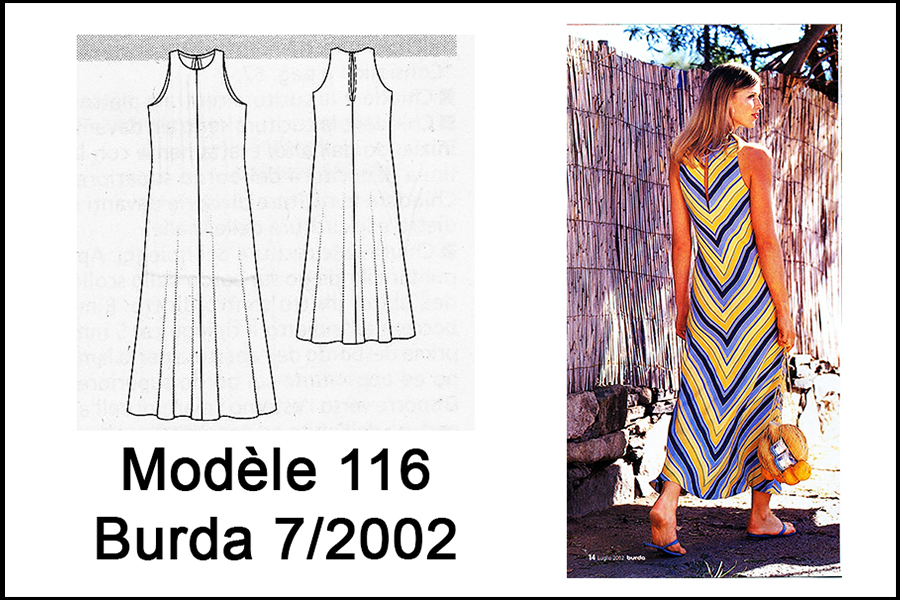 Robe trapèze Modèle 116 Burda 7/2002 Bis - Marmotta Couture