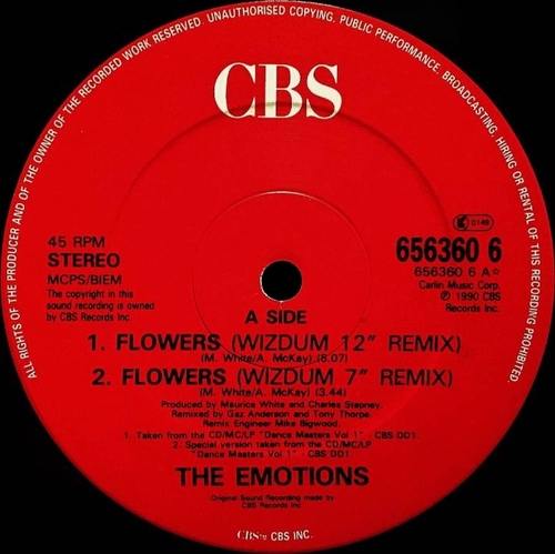 The Emotions : Album " Flowers " Columbia Records PC 34163 [ US ]