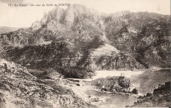 Porto  vu depuis la route de Calvi de 1900 à 1920.