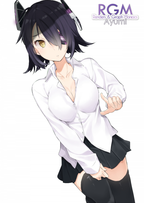 Render Filles/Femmes - Renders Tenryuu Tenkai Collection Fille Violet Chemise Jupe Bas Oreille Robotique Cache Oeil