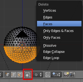 Effacer la moitié inférieure de la sphère