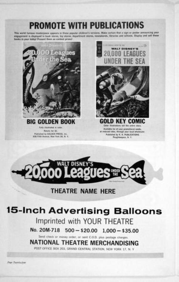 20 000 LIEUES SOUS LES MERS - REDDITION 1963 PRESSBOOK 1963