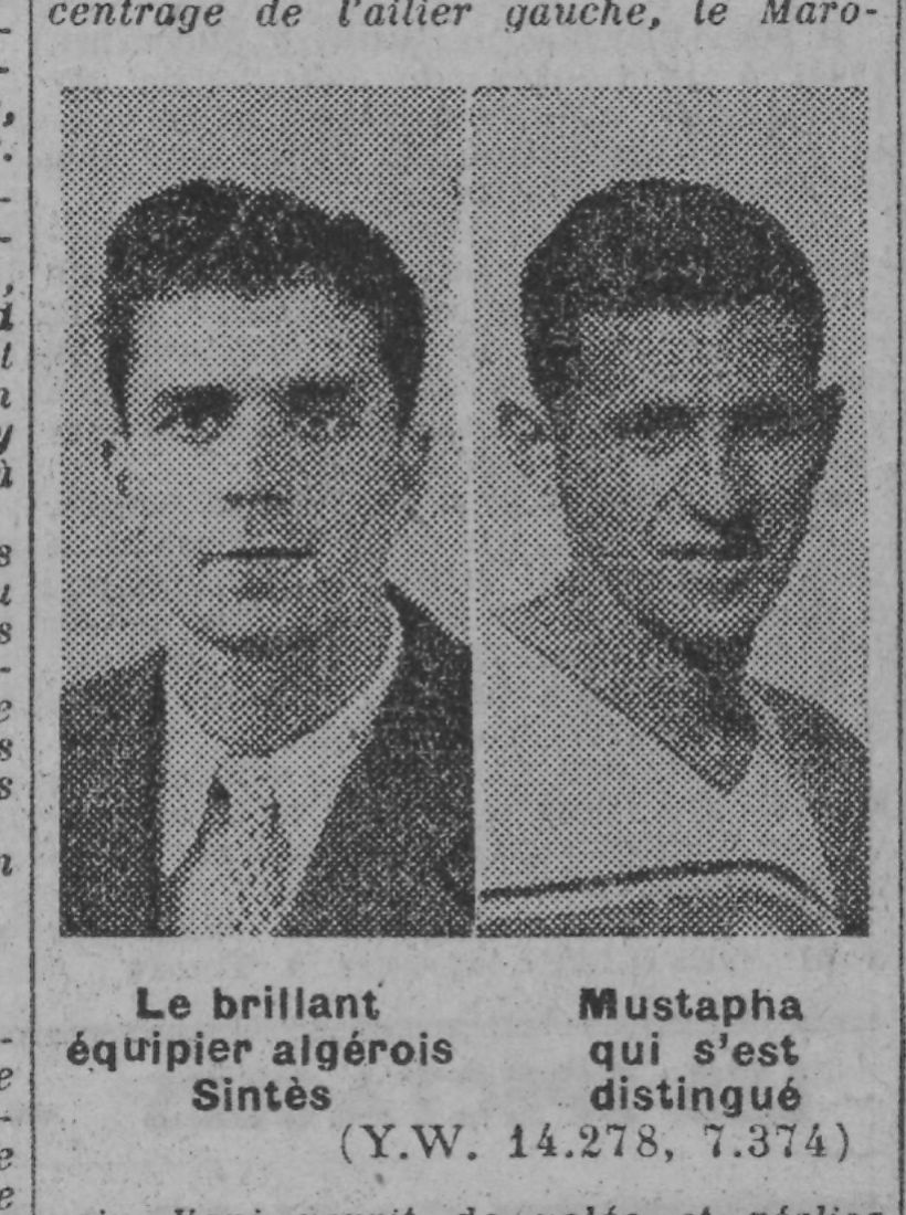 Dimanche 4.1.1942 Amical Sélection d'Alger sans aucun Mouloudéen-Oran avec Firoud 1-0
