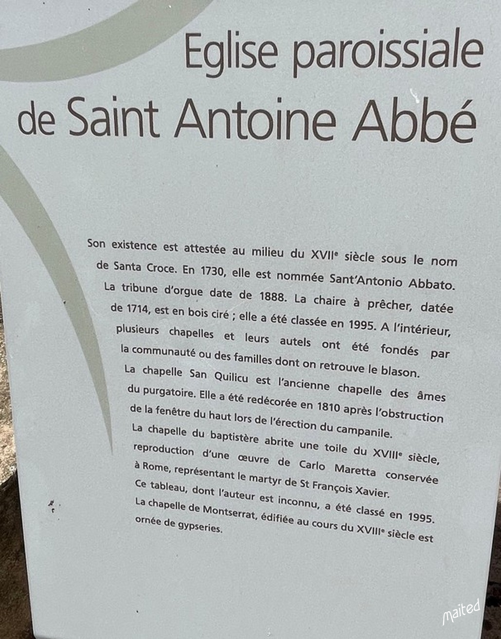 Eglise Saint Antoine Abbé - Aregno (Corse)