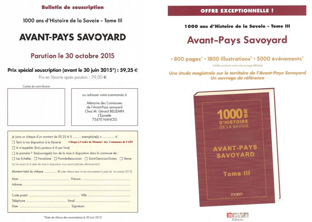 livre sur les 47 communes de l'Avant-Pays savoyard - Commune Sainte Marie d'Alvey