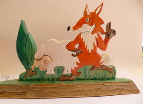 Puzzle Renard - Mouton fox wood bois toy enfant child cadeau 