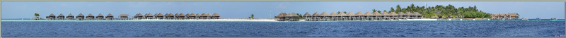 Vues panoramiques de Moofushi à partir de bateau - Atoll d'Ari - Maldives