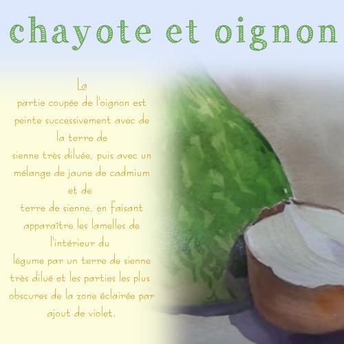 Dessin et peinture - vidéo 4107 : Comment peindre chayote et oignon 1/2 ? - aquarelle.